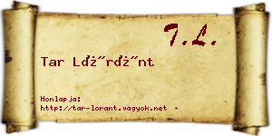 Tar Lóránt névjegykártya