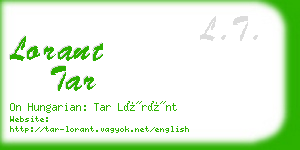 lorant tar business card